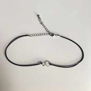 ASOS black leather geometric shape choker